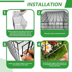 Garden Wire Cloches For Plants Extra Large 13.2" X13.2" X16.7" Rustproof Plant Cages For Outdoor Plants Protectors From Animals With Openable Top Cover & Stakes Plant Cages To Keep Animals Out (2 PCS)