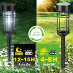 Amzarp 12 Pack Solar Garden Lights, Bright LED Solar Pathway Lights Outdoor IP65 Waterproof Rugged Shatterproof Auto On/Off for Landscape Garden Yard Walkway Driveway Lawn Lighting (6500K White Light)