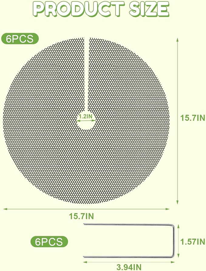 6 Pcs 15.7" Plant Pot Grids - Cuttable Plant Pot Protector from Cats with 6 Nails,Plant Pot soil Cover Protectors for Indoor Potted Plants,Animals Digging Stopper & Baby Proof Flower Pot Grid Guard