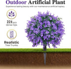 PATIO CHOICE Topiary Trees Artificial Outdoor Boxwood Ball Trees with Lavender Set of 2 22" Artificial Faux Plants Realistic Bushes Fake Shrubs Decorations for Outdoor Indoor Front Porch Garden