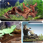 Jorewood Natural Small Aquarium Driftwood for Fish Tanks & Reptile Terrariums – Safe Fish Tank Decorations, Unique Twisted Branches 10-Piece 2-4 Inch Low Tannin, Easy to Sink