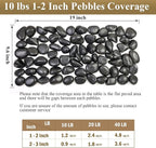 FANTIAN 20 lbs Black River Rocks for Landscaping, 1-2 Inch Decorative Black Pebbles for Indoor Plants, Vase Fillers, Garden, Potted Plant Rocks, Paving, Fountain and Outdoor Decoration Black Stones