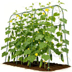 Cucumber Trellis for Climbing Plants Outdoors, U-Shape Garden Trellis for Raised Bed with Netting, Plant Support Structures for Vegetables, Grape, Bean, Tomato, Vines, 48 * 46 inch, Green