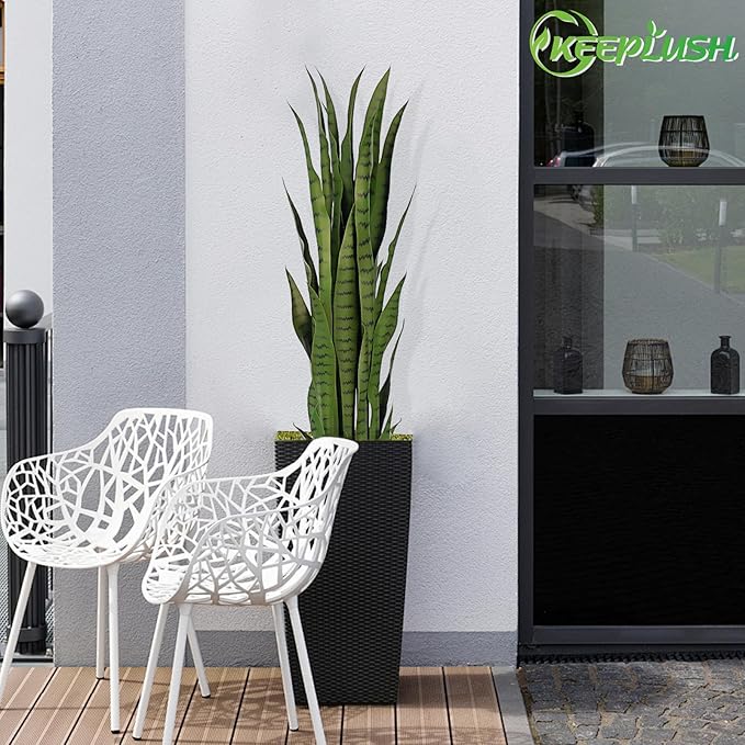 3ft Artificial Snake Plant – 36in Faux Sansevieria Plants, Fake Floor Plant for Indoor Outdoor