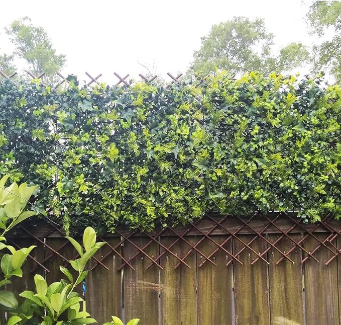 Expandable Willow Lattice Fence Panel Plant Support Garden Trellis Willow Trellis Fence for Climbing Plants Vine Ivy Rose Cucumbers Clematis Outdoors Garden Yard,36X92 Inch(4PC)