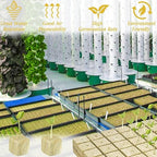 Halatool 2 Inch Rockwool Garden Rockwool Cubes for Hydroponics Rock Wool Planting Cubes for Soilless Cultivation Cuttings Clone Plants Germination Seedlings Start (4 Sheets, 192 Plugs in Total)