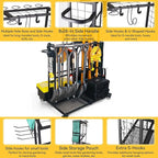 Garden Tool Organizer - Heavy Duty Garage Storage and Organization with Wheels - Large Garden Tool Storage Holder for Lawn Yard Patio Shed,Garage Shovel Rack
