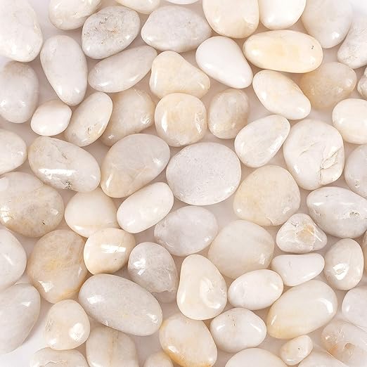 5 lbs Approx. 45 White River Rocks Stones for Plants Pebbles for Indoor Plants | Aquarium Fish Tank Rocks | Polished Decorative Rocks for Vases (1.6-2.4 Inches)