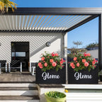 Metal LED Planter Box Rectangular Block - Galvanized Steel Long Planters Box with Solar Light Outdoor All-Weather Use with Drainage Holes for Cafe Bar Mall Patio/Porch/Entrance, 35.5×24×12IN（Home）