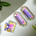 Kanpura 7 Pieces Crystal Prisms Suncatchers with 13.7 ’’ Small Trellis for Mini Potted Plants Garden Accessories Indoor Fairy Plant Suncatchers Gift for Plant Lovers (AB)