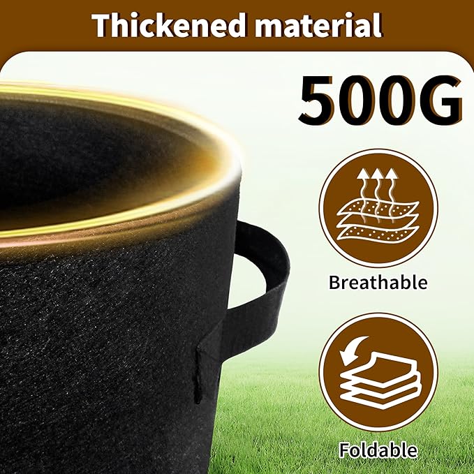 30 Gallon Potato Grow Bags 4-Pack with Dual Harvest Windows & Reinforced Handles, Non-Woven Fabric Planter for Potatoes, Tomatoes, Vegetables