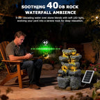 5 Tiered Solar Powered Water Fountain, Solar Water Fountain Outdoor Garden Cascading Rock Water Fall Fountains Outside with Lights for Backyard, Patio, Deck, Porch, 24" H x 13.39" L x 9.6" W