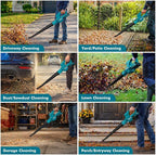 Leaf Blower Cordless - 21V Powerful Electric Leaf Blower with 2 Batteries and Charger, 2 Speed Modes, 2.0Ah Lightweight Battery Powered Leaf Blowers for Lawn Care, Patio, Dust, Blowing Leaves