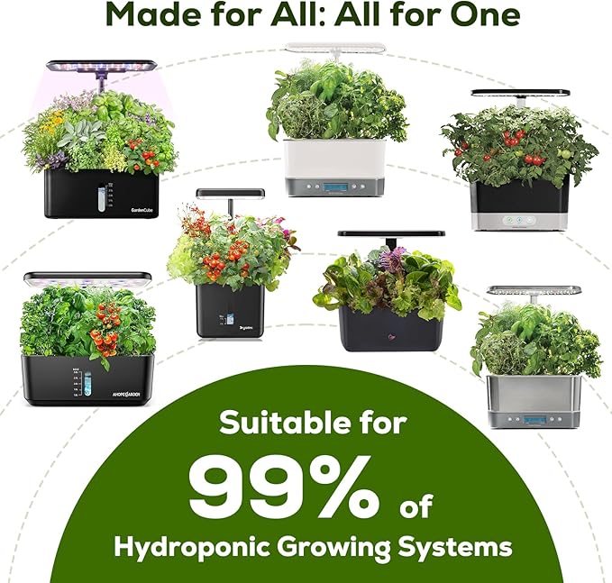 12-Pod Pepper Seed Kit Compatible with All Hydroponics, 6 Pack Varieties: Yellow, Purple, Red, Sweet Pepper, Cherry Tomato, Cucumber - Universal Seed Starter Pods, Easy to Grow, High Germination