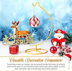 Baderke 2 Pack Ornament Display Stand, 10.43" Height Ornament Hanger, Air Plant Holder Terrariums Hanging Stand Crystal Ball Hanging Hook for Christmas Wedding Home Office Decoration (Gold)