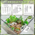 4 Pack Hanging Aquarium Plant Holder Top Hanging Fish Tank Plant Pot Clear Aquarium P-Lant Holder 3 Holes Aquatic P-Lant Cups for Aquarium Tank Decoration