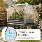 KING BIRD Large Raised Garden Bed with Cover Galvanized Elevated Planter Box with Legs 48×24×56 in for Backyard, Patio, Balcony, 400lb Capacity, Dark Grey