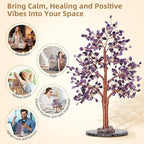 Hopeseed Amethyst Chakra Crystal Tree of Life Handmade Bonsai Healing Crystals Tree for Home, Desk, Living Room, Office Decor for Positive Energy, Good Luck Birthday Gift for Women, Mom, Men