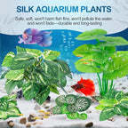 CousDUoBe 12 Pcs Betta Fish Tank Decor，Silk Aquarium Plants Green Fish Tanks Decoration Plants, Aquarium Decorations Green Plants