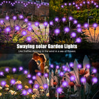 NBQQ Solar Garden Lights Outdoor, Waterproof Solar Powered Lights for Yard Pathway Patio, Swaying Lawn Decor as Gardening Gifts for Women Holiday (Purple, 2 Pack)