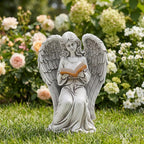 Angel Statue for Garden - 7.88 inches Guardian Solar Garden Statue, Gardening Gifts for Mom Grandma Lawn Ornaments Figurines for Outdoor Decor