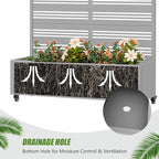 Casaphoria Metal Raised Garden Bed with Trellis and Wheels, 72"x47"x16" Arched Planter Box for Climbing Plants, Vegetables & Vines, Features Drainage Holes and Privacy Screen, Grey-Harold