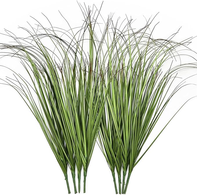 Artificial Plants, Fake Wheat Grass Tall Shrubs Bundles, Faux Greenery Plastic Plant Indoor Outdoor Decoration Home Garden Christmas Party Table Centerpieces Vase DIY Decor - Tail End Red Leaves 8 Pcs