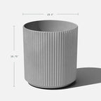 Veradek Round Demi Planter Pots for Indoor/Outdoor Garden Use | Made from Plastic - Concrete Mix with Drainage Holes | Perfect for Small to Large Succulent Plants, Flowers, Modern Interior Plants