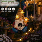 Bird House for Outside, Birdhouses for Outdoors, Decorative Bird Houses, Hanging Funny Bee Solar Gnome Birdhouse for Outside Cardinal Bluebird Wild Birds