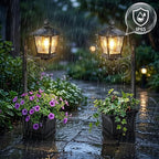 2-in-1 Outdoor Solar Lamp Post Light with Planter: Illuminate & Decorate Your Garden, 2-in-1 Solar Lamp Post with Planter, Solar Post Light with Planter, for Patio, Front/Back Door Decor (1 Set)