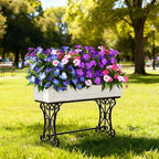 Artificial Impatiens Flowers for Outdoors, 6 Bundles Multicolor Silk Fake Flowers for Spring Summer Decoration, UV Resistant Faux Plants Plastic Bouquet for Home Planter Porch Patio Yard Decor