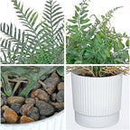 GnFlus Set of 2 Fake Plant Boston Fern Potted Artificial Plants Small Artificial Desk Plant with Potted Pots for Shelf Desk Home Bathroom Farmhouse Room Office Kitchen Farmhouse Coffee Table Decor
