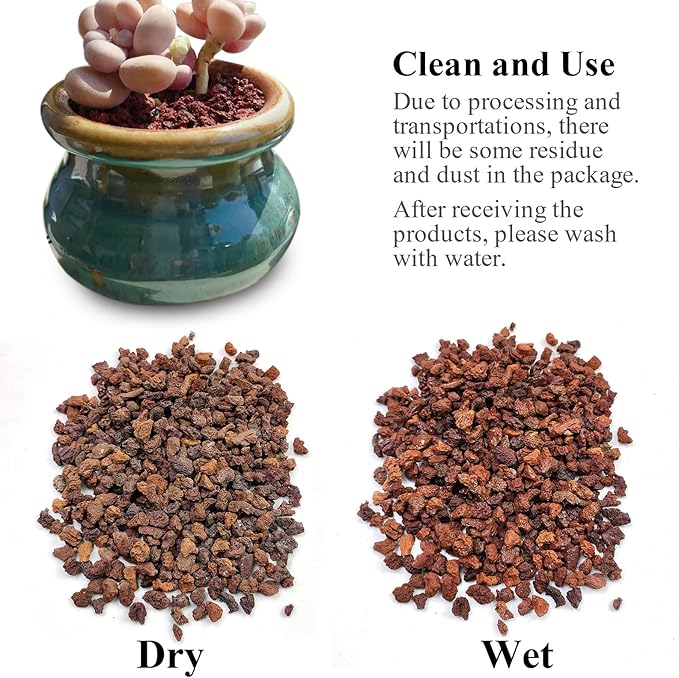FANTIAN 10 lbs Red Lava Rocks for Fire Pits,5-8 mm Crush Volcanic Rock Gravel Potting Mix for Succulent Cactus Bonsai Aquarium and Garden Landscaping