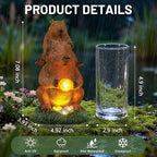 Capybara Solar Garden Statue, Outdoor Capybara Statue with Ball Light, Funny Double Capybara Decor for Women Mom, Capybara Figurine for Yard Garden Patio Lawn Ornaments