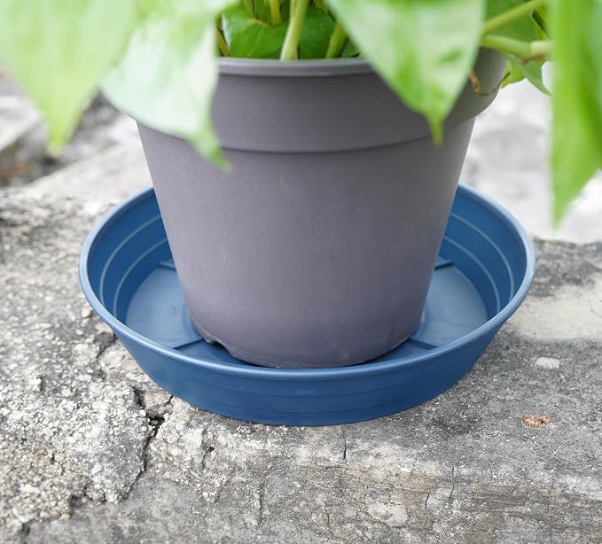LWALRS Plant Saucer 14 Inch 4 Pack 6 8 10 12 14 16 18 20 25, Plastic Plant Trays for Pots，Extra-Deep Plant Water Dray Tray, Bird Bath Bowl, Heavy Flower Plant Saucers Indoors and Outdoor No Holes