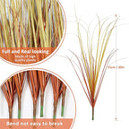 32 Bundles Artificial Fall Plants Outdoor Fake Shrubs Autumn Wheat Grass 20 Inch Fall Greenery Stems Tall Onion Grass UV Resistant Faux Bushes Plant for Garden Farmhouse Thanksgiving Fall Decor