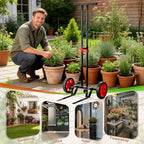 Garden Plant Dolly Cart with Wheels, Heavy Duty Plant Caddy with Adjustable Grabbing Arm, Potted Plant Mover with Suction Cups & Secure Strap, Indoor and Outdoor Gardening Cart Plant Pot Lifter
