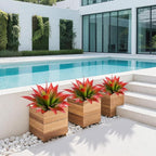 Artificial Agave 22" Faux Agave Fake Greenery Outdoor Artificial Plant Fake Plant for Indoor Home Decoration Plastic Plant Outdoor Decor Front Porch Decor Simulation Plants (Red 2Pcs) No Vase