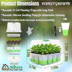 5-Pack Flexible Germination Trays,Reusable 60Cell Seed Starter Trays With Humidity Dome & Lids , Flexible Pop-Out Design, BPA-Free Silicone Seedling Kit & Dishwasher Safe for Herbs/Vegetables/Flowers