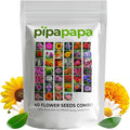 2200+ Mixed Flower Combo Seed Pack for Your Home Garden, 40+ Variety Flower, Including Petunia, Zinnia, Sunflower and More, Attracts Pollinators, Non- GMO and Heirloom