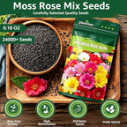 24000+ Moss Rose Seeds for Planting, Portulaca Seeds for Ground Cover, Drought Tolerant Annual Flowers for Gardens, Borders, Containers & Landscaping
