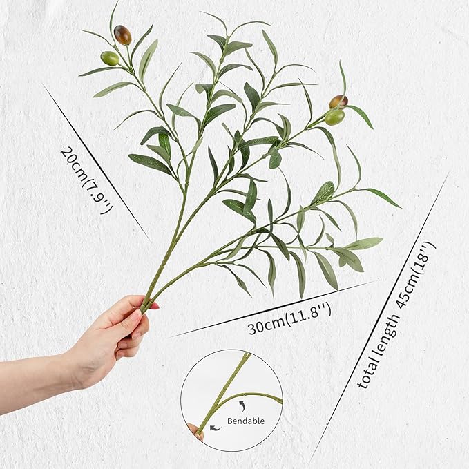 6FT Artificial Olive Tree - Indoor Tall Faux Olive Trees with Basket&3PCS 18Inch Olive Branches, Large Fake Olive Silk Tree Realistic Olive Plants for Home Decor Office Living