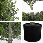 Hollyone Artificial Topiary Cedar Trees 4FT Tall Faux Cedar Cypress Plants Tree Fake Pine Shrubs Plant Potted for Outdoor Indoor Front Porch Home Living Room Decor, Set of 2