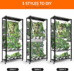 Bstrip Indoor Greenhouse Cabinet with Pegboard, Indoor Greenhouse with Grow Light, 4 Pack 96W Full Spectrum Plant Lights, Ideal for Indoor Plant, Foliage Plants, 35.4"x13.8"x71"