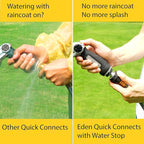 Eden 94269 Heavy Duty Metal Garden Hose Quick Connect with Water Stop Set, 4 pc