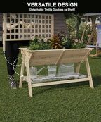 GarveeLife 52x30x54 Inch Tall Elevated Garden Bed with Legs, Standing Raised Planter Box with Climbing Trellis for Vegetables Flowers Herbs, Outdoor Wooden Standing Garden Bed-Natural