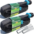 2026 Flat Soaker Hose 20 ft wth Stakes for Garden, 10ft x 2 Linkable Drip Hose Diy Garden Irrigation System Saving 80% Water, Dual-layer Leak-free Design Water Hose with Holes