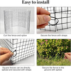 10 Pack Round Plant Protector from Animals, 12'' x 12'' Metal Plant Cages，30Pcs Metal Mesh to Keep Animals Out, Garden Protection Bunny Barricades, Wire Plant Protectors for Rabbits Chicken Duck
