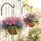 Lifyzoon Hanging Plant Brackets Outdoor: 2 Pack 12 Inch Metal Plant Hangers Wall Hooks - Can Hold 50 Lbs Heavy Duty Outdoor Hooks for Hanging Bird Feeders, Flower Baskets, Lanterns, Wind Chimes