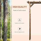 Outsunny 85" Wooden Garden Arbor for Wedding and Ceremony, Outdoor Garden Arch Trellis for Climbing Vines - Carbonized